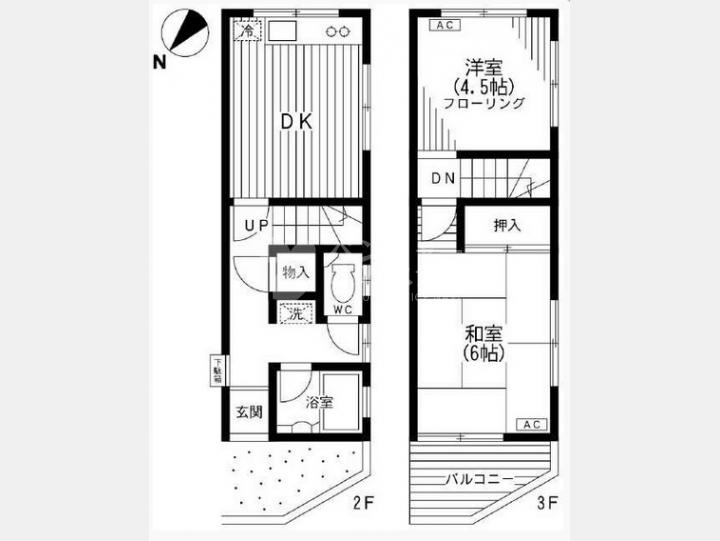 間取　北新宿3丁目メゾネット