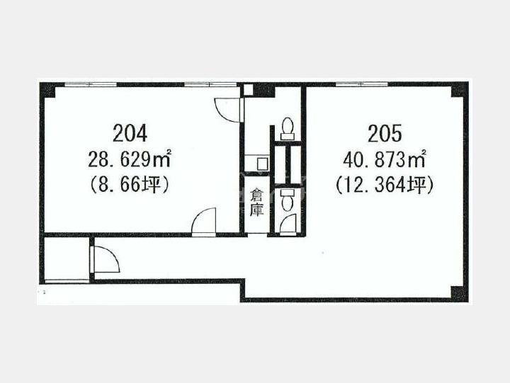 204,205間取図【新宿Ｑフラットビル】