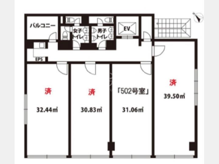 賃貸オフィス【デニス赤坂ビル　502号室】